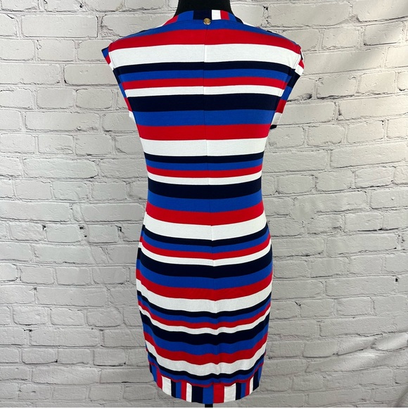 TRINA TURK SHEATH NAUTICAL MULTI-COLORED STRIPED DRESS SIZE (S) - Picture 7 of 10